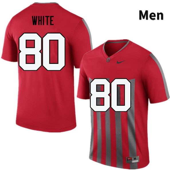 Ohio State Buckeyes Brendon White Men's #80 Throwback Game Stitched College Football Jersey